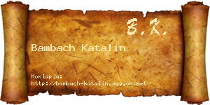 Bambach Katalin névjegykártya