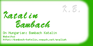 katalin bambach business card